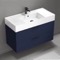 Wall Mounted Bathroom Vanity, Modern, Blue